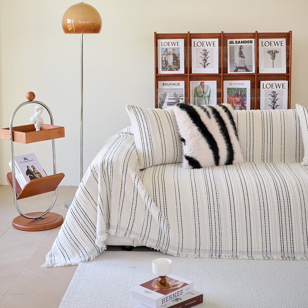 Soft Plush Reversible Faux Fur Sofa Slipcover