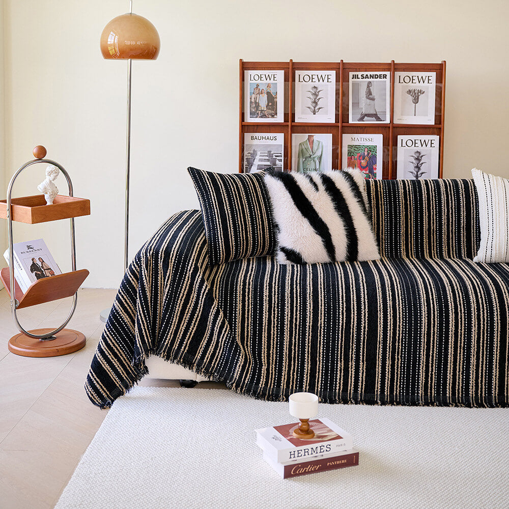 Soft Plush Reversible Faux Fur Sofa Slipcover