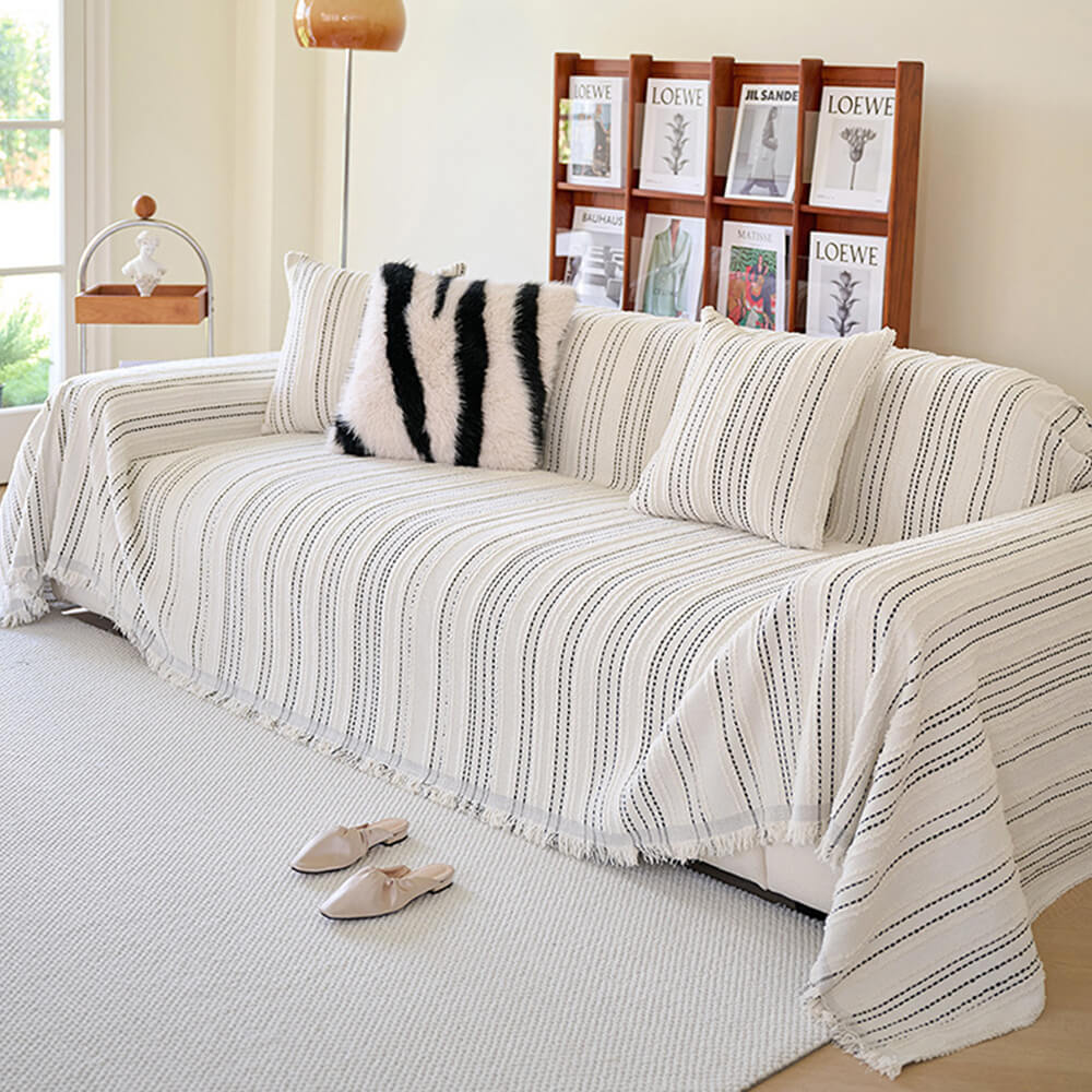 Soft Plush Reversible Faux Fur Sofa Slipcover