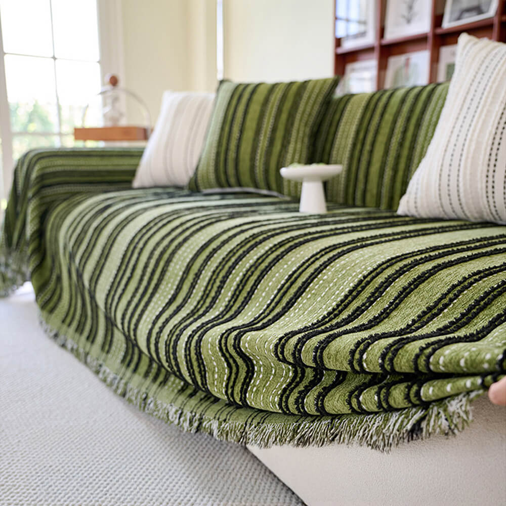 Soft Plush Reversible Faux Fur Sofa Slipcover
