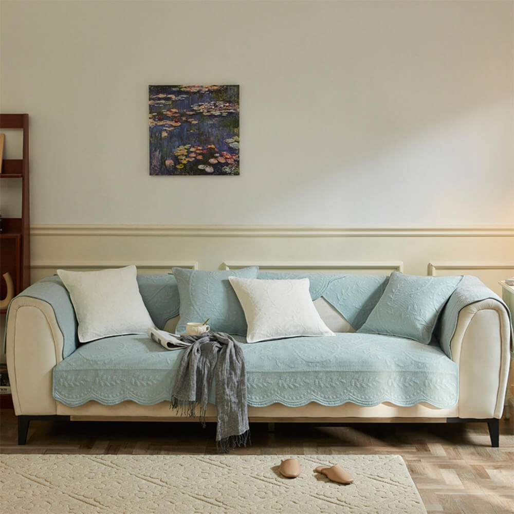 Natural Woven Cotton Sofa Throw Cover 70x70cm
