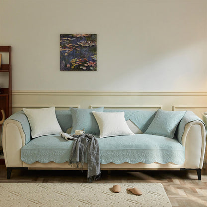 Natural Woven Cotton Sofa Throw Cover 70x70cm