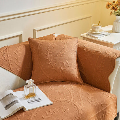 Natural Woven Cotton Sofa Throw Cover 70x70cm