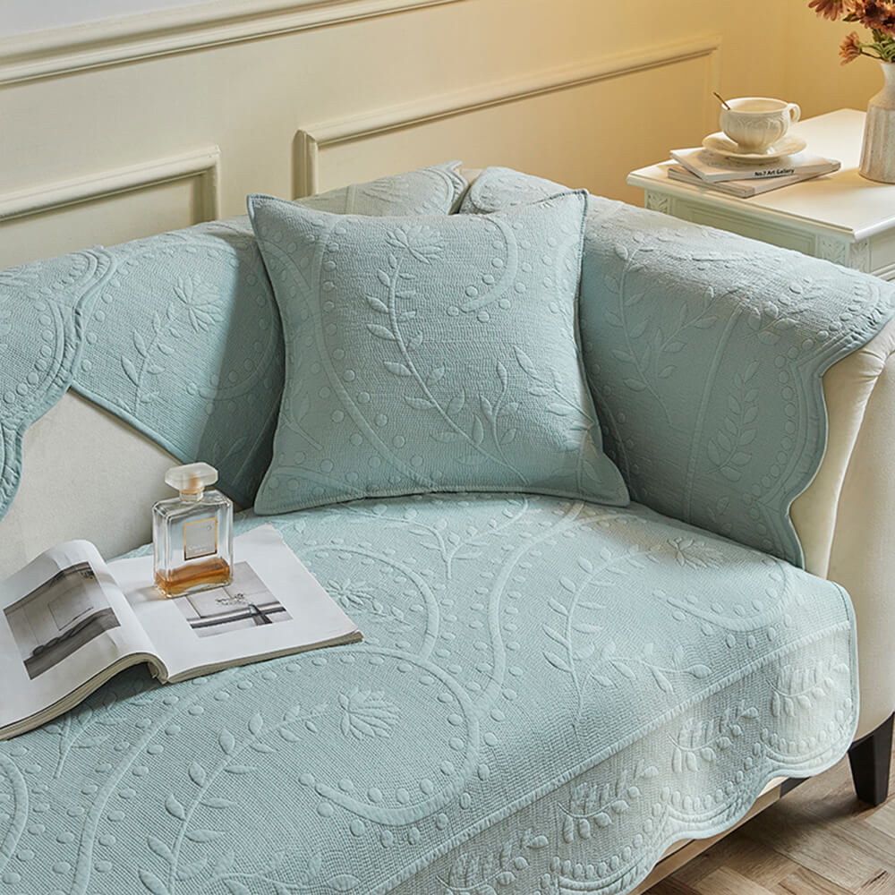 Natural Woven Cotton Sofa Throw Cover 70x70cm