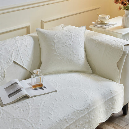 Natural Woven Cotton Sofa Throw Cover 70x70cm