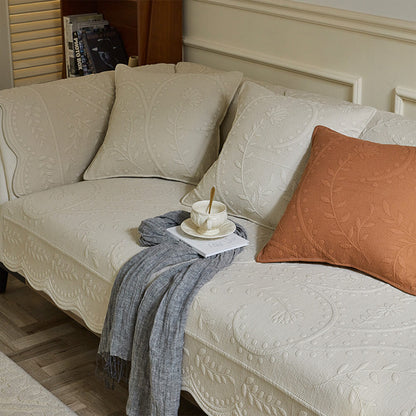 Natural Woven Cotton Sofa Throw Cover 70x70cm