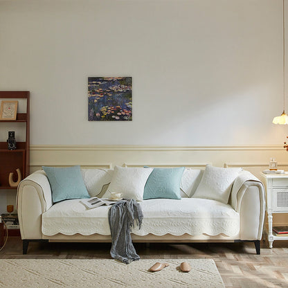 Natural Woven Cotton Sofa Throw Cover 70x70cm