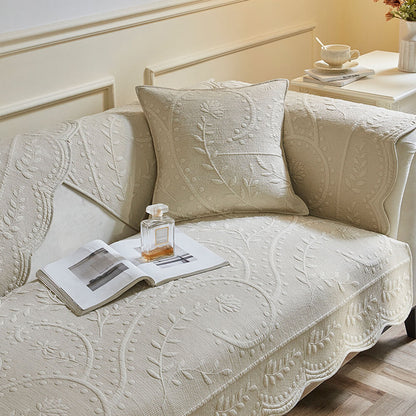 Natural Woven Cotton Sofa Throw Cover 70x70cm