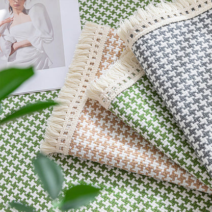 Classic Check Plush Throw Sofa Slipcover