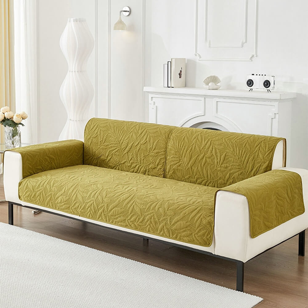 Green Floral Waterproof Sofa Protector Cover
