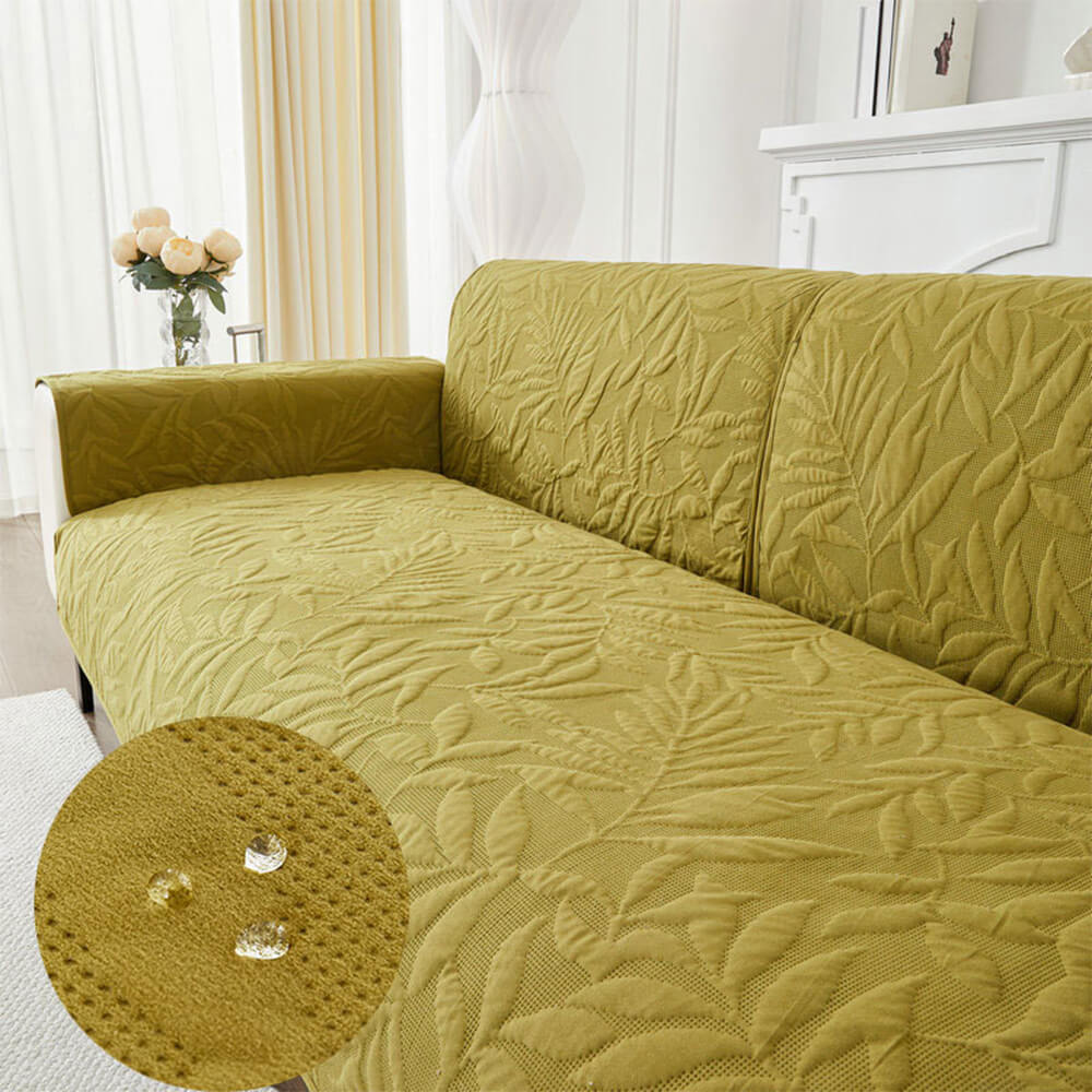 Green Floral Waterproof Sofa Protector Cover
