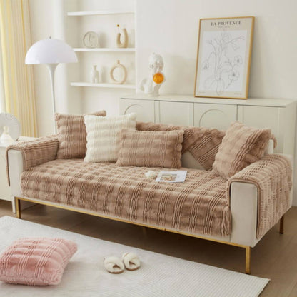 Plush Soft Faux Fur Non Slip Sofa Protector