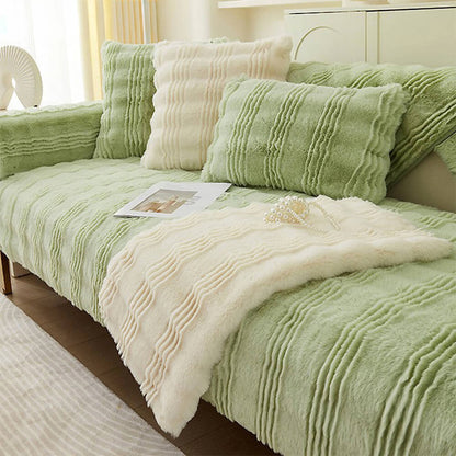 Plush Soft Faux Fur Non Slip Sofa Protector