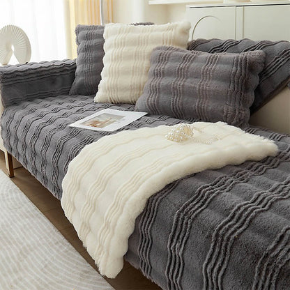 Plush Soft Faux Fur Non Slip Sofa Protector