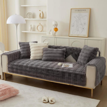 Plush Soft Faux Fur Non Slip Sofa Protector