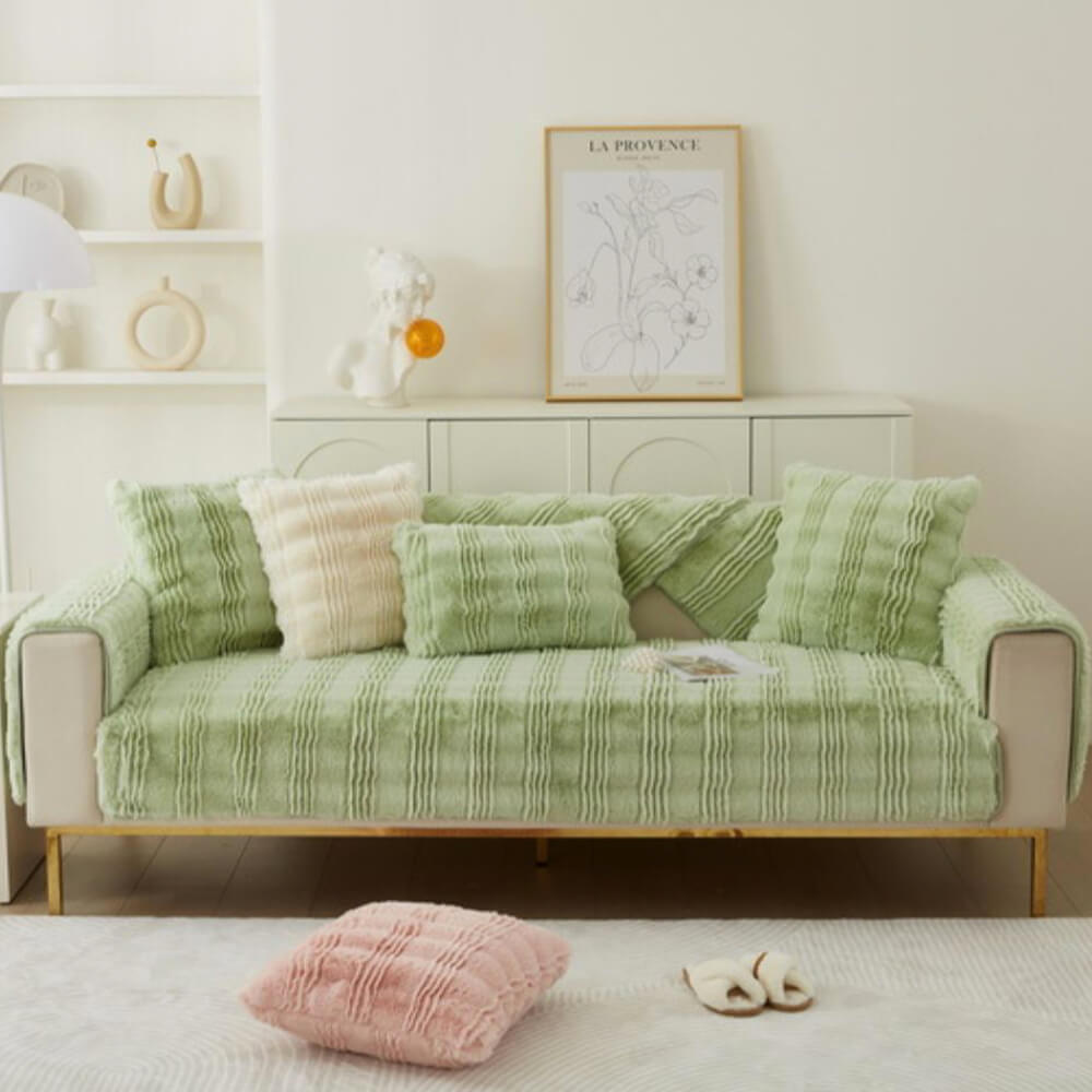 Plush Soft Faux Fur Non Slip Sofa Protector