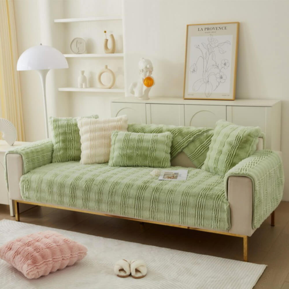 Plush Soft Faux Fur Non Slip Sofa Protector