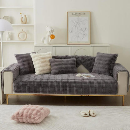 Plush Soft Faux Fur Non Slip Sofa Protector