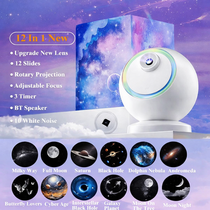 Cosmic LED Night Lamp Bluetooth Rotating Star Projector