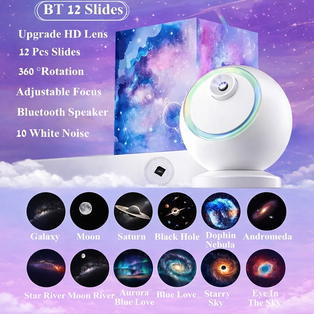 Cosmic LED Night Lamp Bluetooth Rotating Star Projector