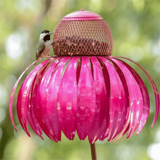Easy Fill Metal Sunflower Bird Feeder Hanging Outdoor - Lusomart