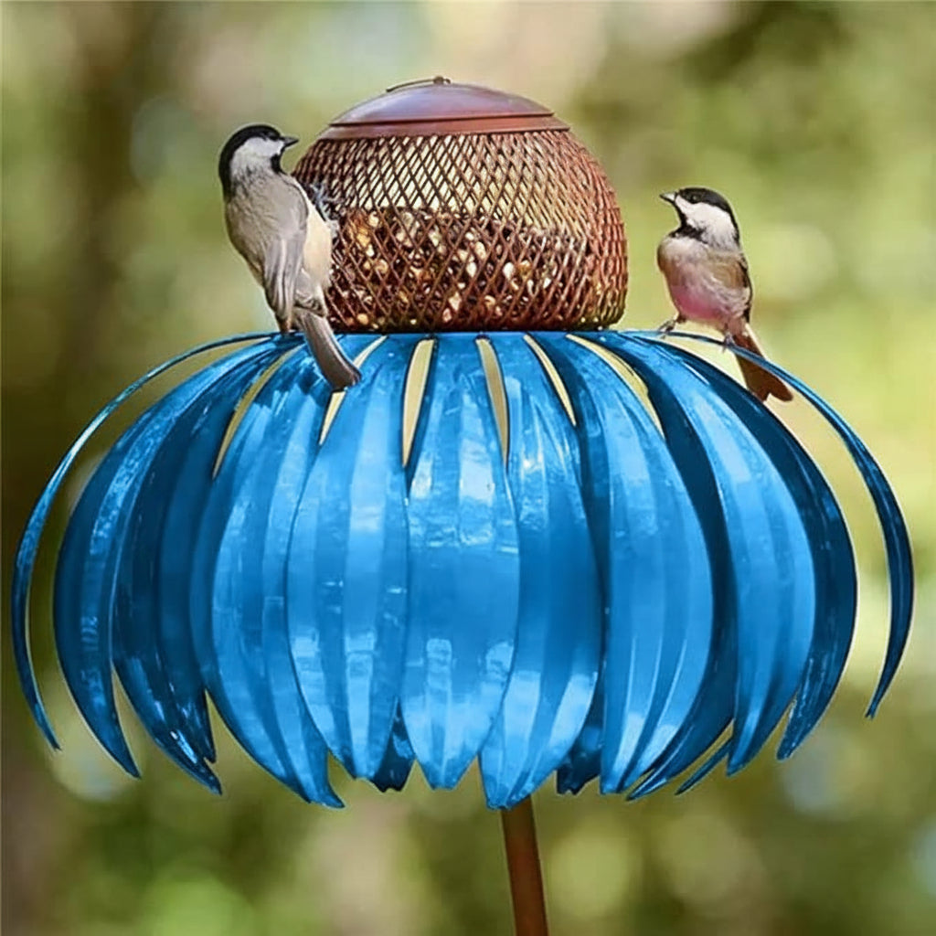 Easy Fill Metal Sunflower Bird Feeder Hanging Outdoor