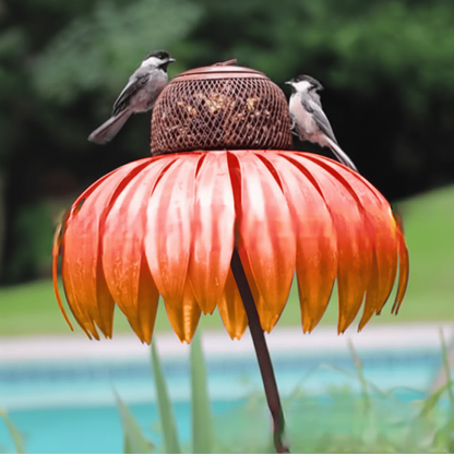 Easy Fill Metal Sunflower Bird Feeder Hanging Outdoor