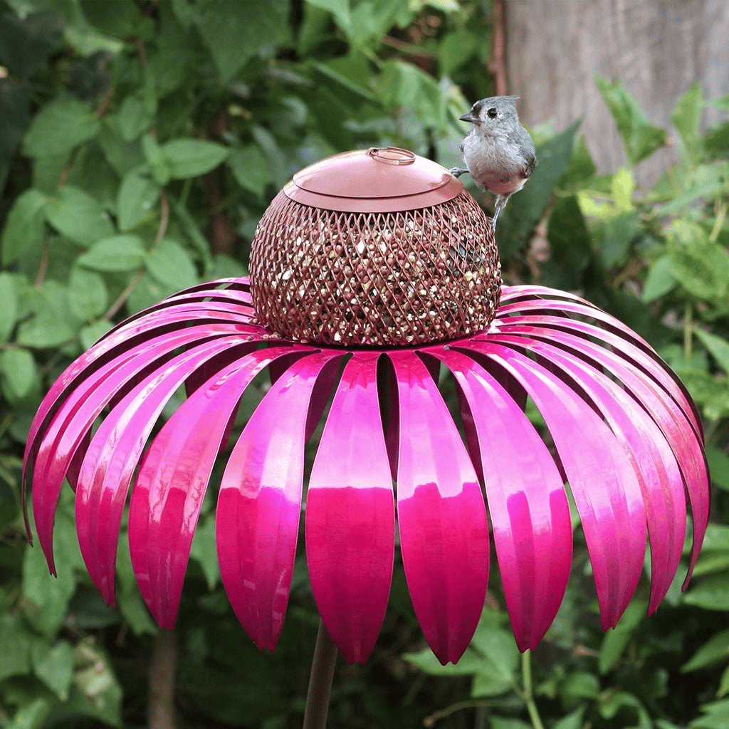 Easy Fill Metal Sunflower Bird Feeder Hanging Outdoor