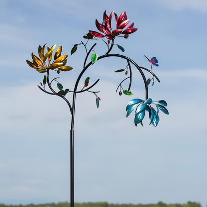 Vibrant Outdoor Garden Wind Chime Spinner Butterfly Decor - Lusomart