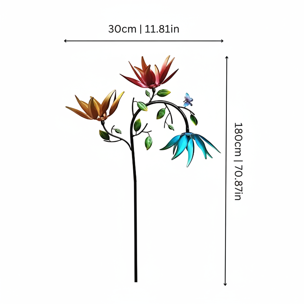 Vibrant Outdoor Garden Wind Chime Spinner Butterfly Decor