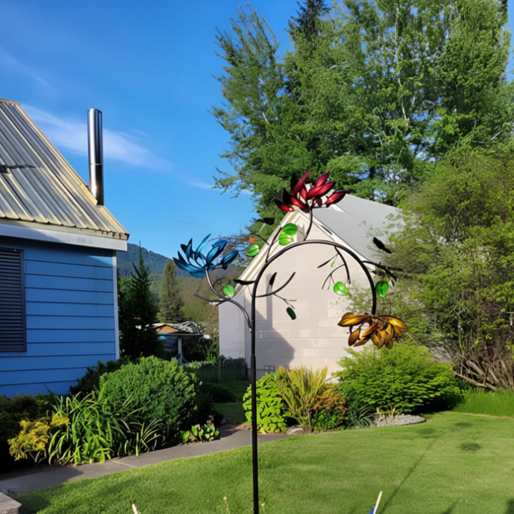 Vibrant Outdoor Garden Wind Chime Spinner Butterfly Decor