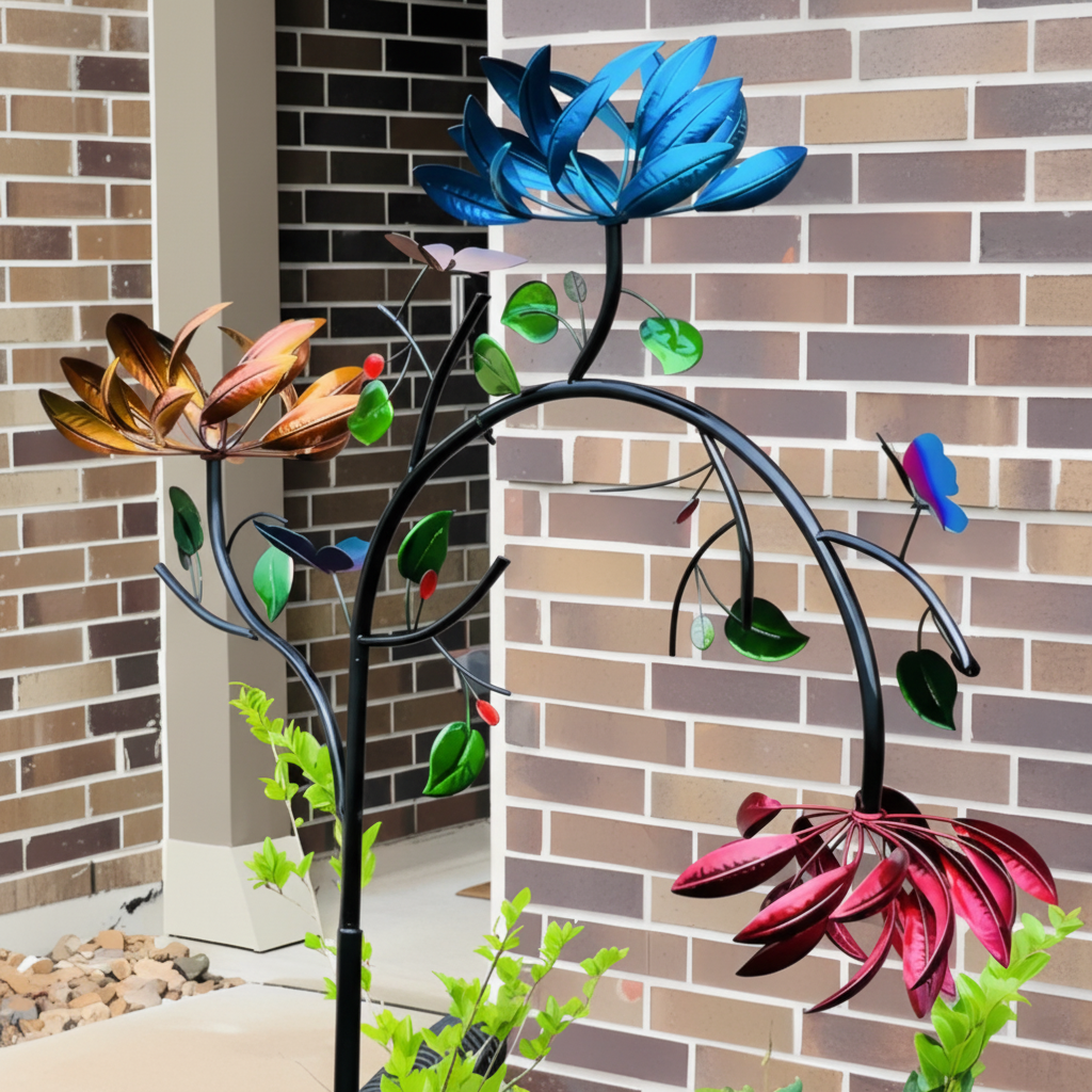 Vibrant Outdoor Garden Wind Chime Spinner Butterfly Decor