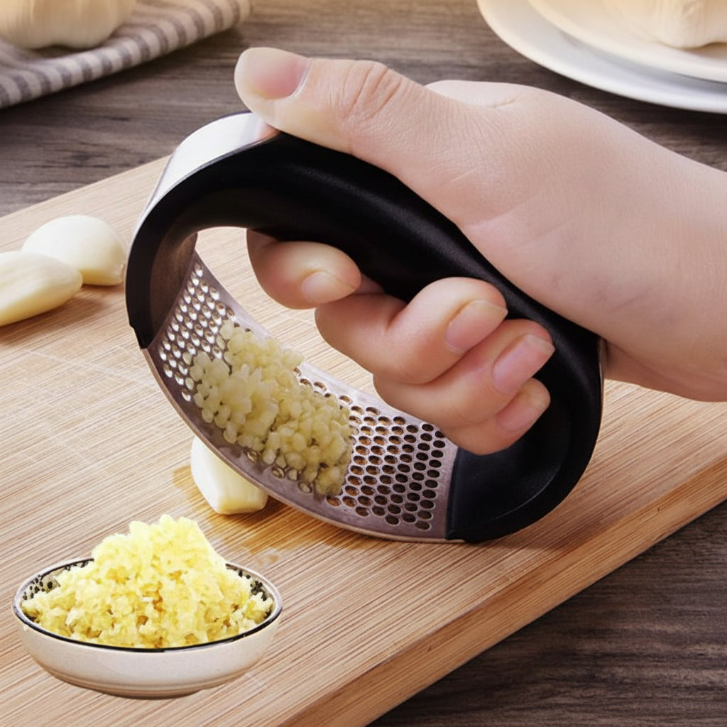 Easy Grip Garlic Crusher Stainless Steel Press - Lusomart