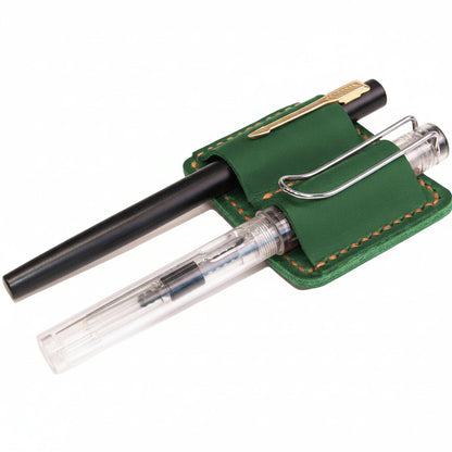Genuine Leather Notebook Clip On Pen Holder Accessory