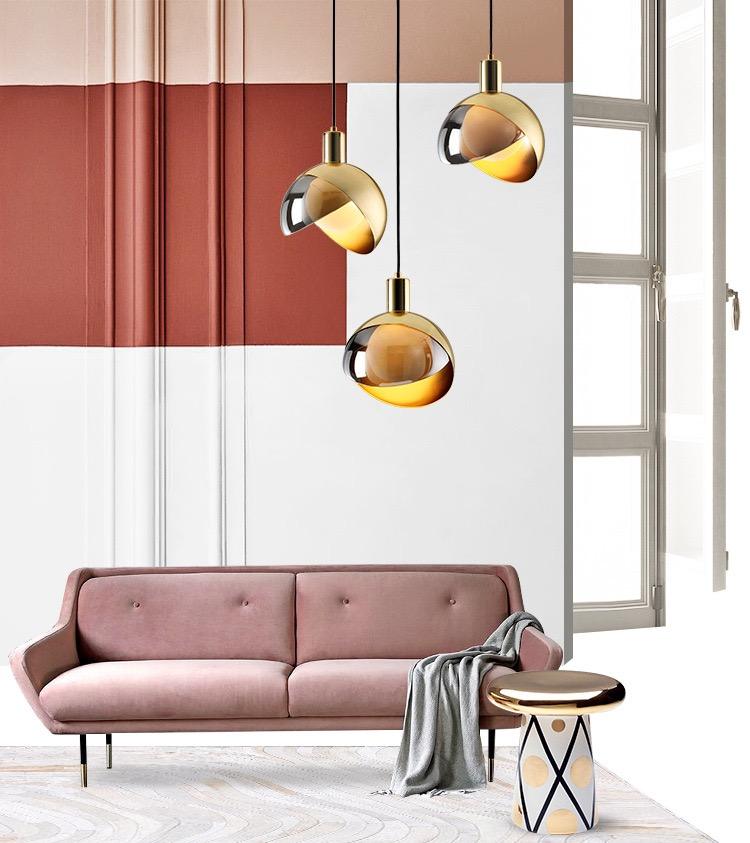 Luxury Round Glass Pendant Lighting Fixture