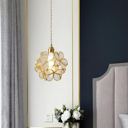 Elegant Flower Glass Hanging Lamp