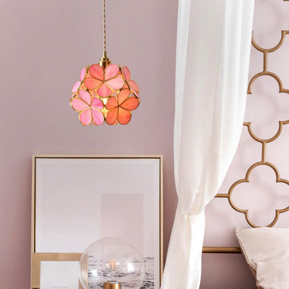 Elegant Flower Glass Hanging Lamp