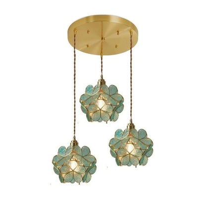 Elegant Flower Glass Hanging Lamp