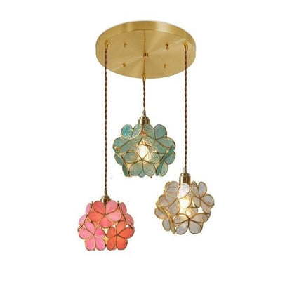 Elegant Flower Glass Hanging Lamp