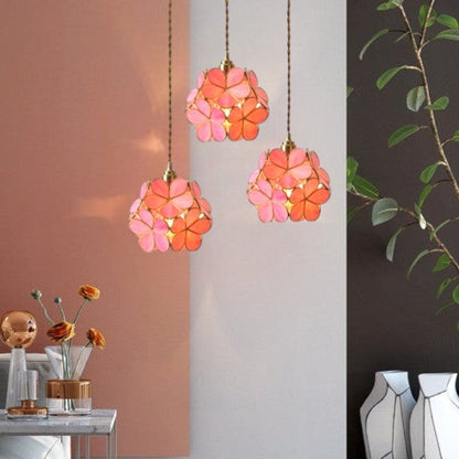 Elegant Flower Glass Hanging Lamp