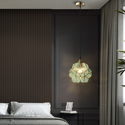 Elegant Flower Glass Hanging Lamp