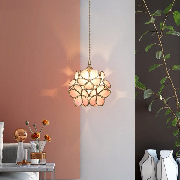 Elegant Flower Glass Hanging Lamp