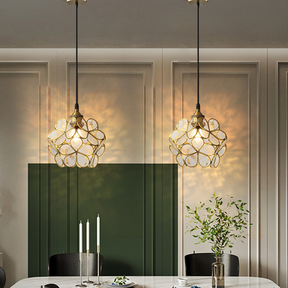 Elegant Flower Glass Hanging Lamp