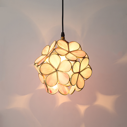 Elegant Flower Glass Hanging Lamp