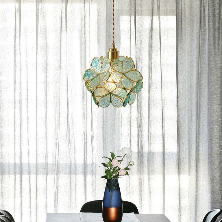 Elegant Flower Glass Hanging Lamp