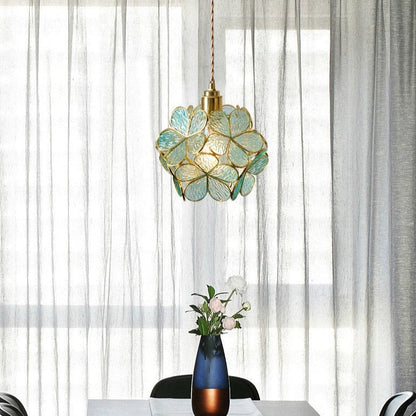 Elegant Flower Glass Hanging Lamp