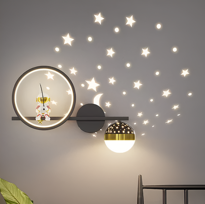 Colorful Kid's LED Wall Light with Starry Night Projection