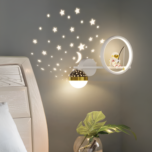 Colorful Kid's LED Wall Light with Starry Night Projection - Lusomart
