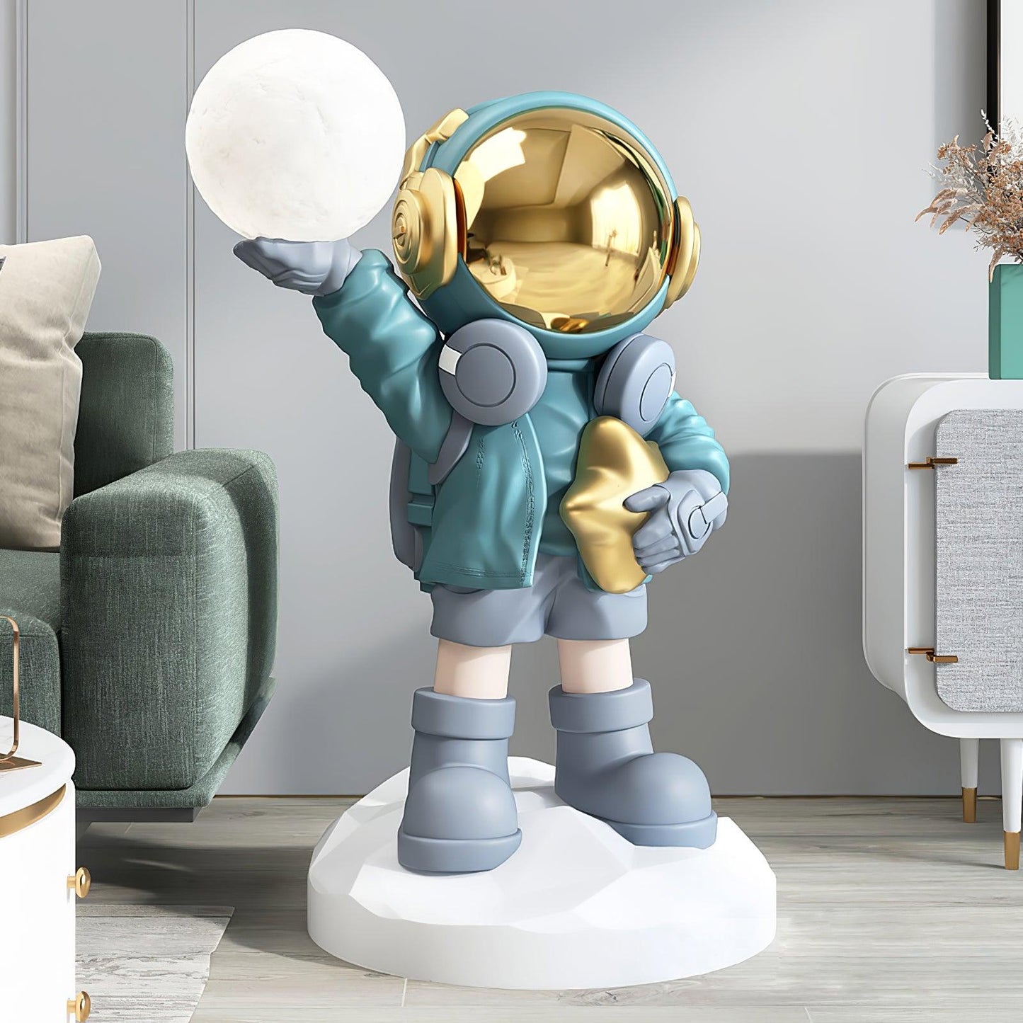 GalacticGlow | Whimsical Modern Astronaut Standing Floor Lamp 9