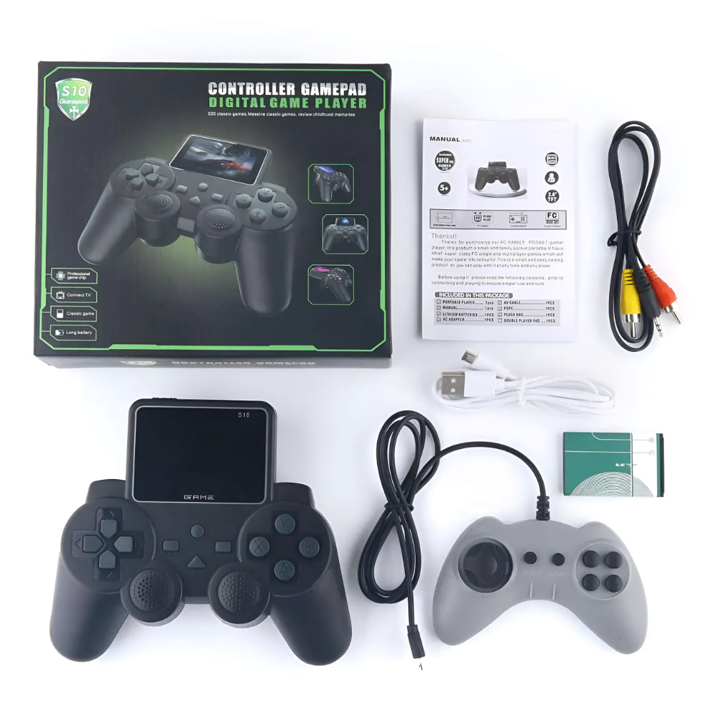Portable Retro Game Console with Wireless Gamepad Set